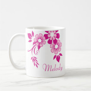 Café Taza Personalizada de Flor Rosa