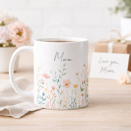 Café Taza personalizada de flores silvestres para el Dí