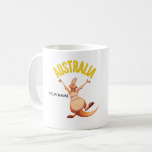 Café Taza personalizada de fútbol australiano con cangu