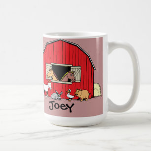 Café Taza personalizada de granero y animales para niño