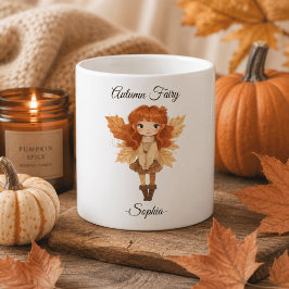 Café Taza personalizada de hada minimalista de otoño