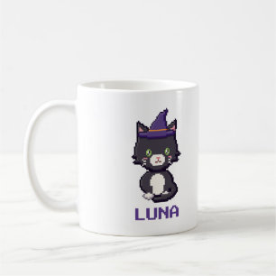 Café Taza personalizada de Halloween con gato esmoquin