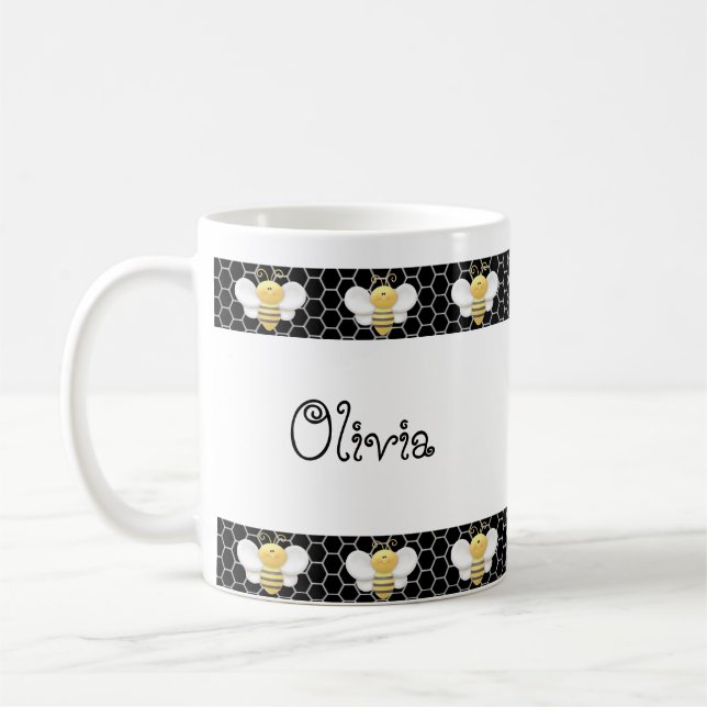 Café Taza personalizada de la abeja (Izquierda)