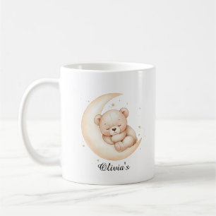 Café Taza Personalizada de la Luna del Oso Durmiente