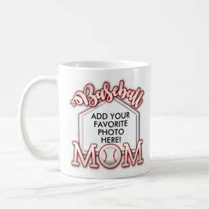 Café Taza personalizada de la mamá del béisbol