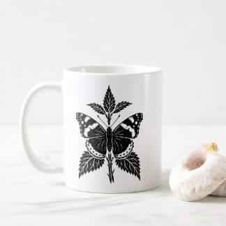 Café Taza personalizada de la mariposa Almirante Rojo