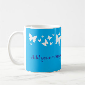 Café Taza personalizada de la mariposa azul favor de la