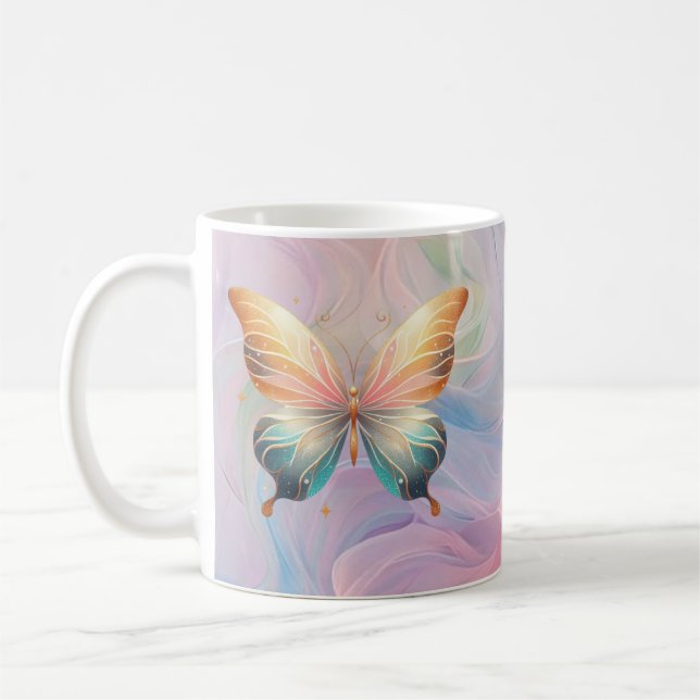 Café Taza personalizada de la mariposa mística (Izquierda)