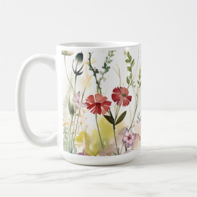 Café Taza personalizada de la mariposa mística (Izquierda)