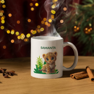 Café Taza personalizada de leopardo