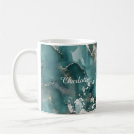 Café Taza personalizada de lujo con patrón de mármol y