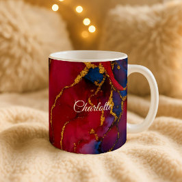 Café Taza personalizada de lujo con patrón de mármol y