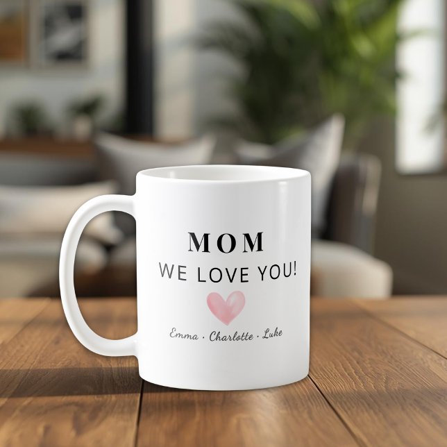 Café Taza Personalizada de Mamá a la Moda Te Amamos (Subido por el creador)