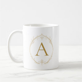 Café Taza Personalizada de Marfil con Lirio y Champán I