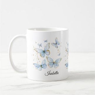 Café Taza personalizada de mariposa, linda mariposa ros