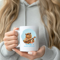 Taza personalizada de músico capybara con nombre