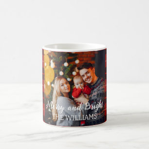 Café Taza personalizada de Navidad alegre y brillante c