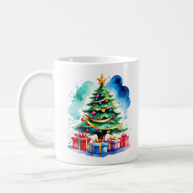 Café Taza Personalizada de Navidad con Árbol (Izquierda)