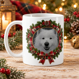 Café Taza personalizada de Navidad con foto de mascota 