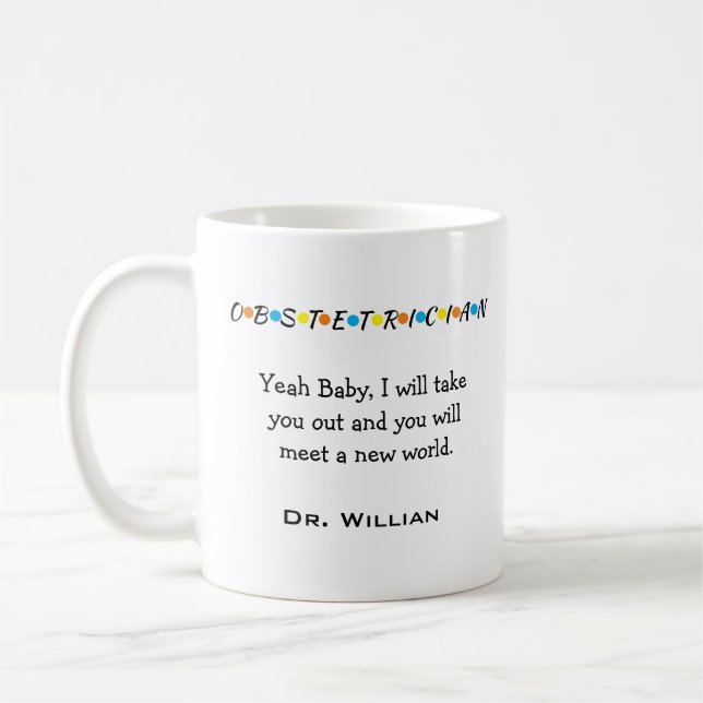 Café Taza personalizada de Obstetricia y Ginecología (Izquierda)