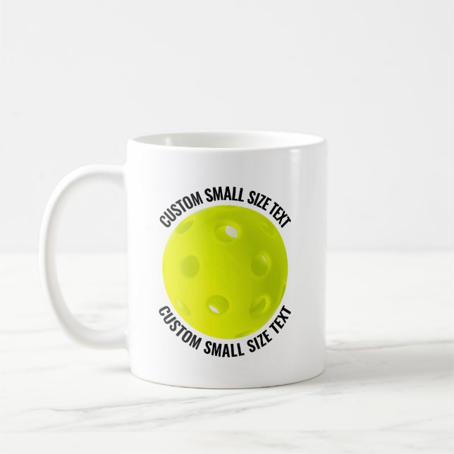 Café Taza Personalizada de Pickleball de 11oz con Texto (Izquierda)