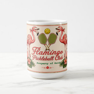 Café Taza Personalizada de Pickleball de Flamenco Retro