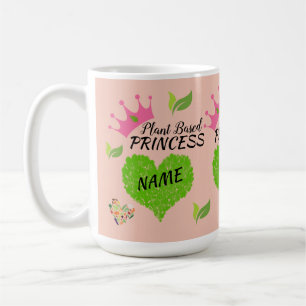Café Taza personalizada de princesa vegana - Taza vegan
