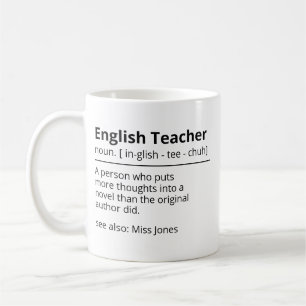 Café Taza Personalizada de Profesor de Inglés Divertido