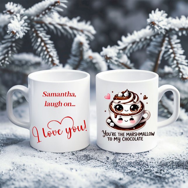 Café Taza personalizada de San Valentín con nombre dive (Custom Name Valentine Mug Funny Food Love Gift)