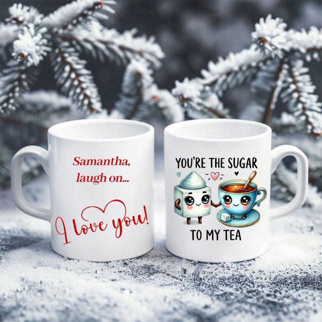 Café Taza personalizada de San Valentín, divertida idea (Personalized Valentine Mug Funny Food Gift Idea)