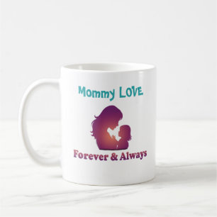 Café Taza personalizada de silueta de madre e hija con