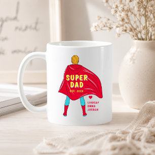 Café Taza personalizada de Super Papá Nombres de niño
