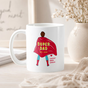Café Taza personalizada de Super Papá Nombres de niño