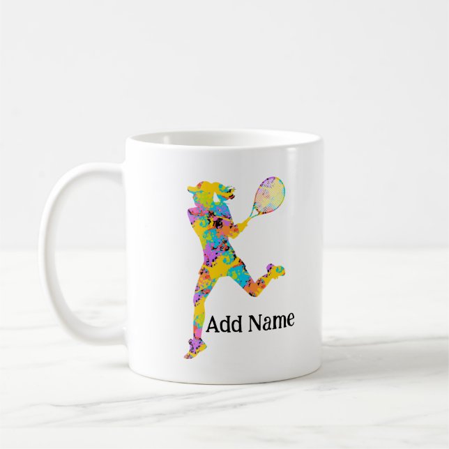 Café Taza Personalizada de Tenis para Niñas con Doble C (Izquierda)