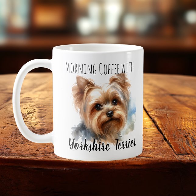 Café Taza personalizada de terrier de Yorkshire marrón  (Subido por el creador)