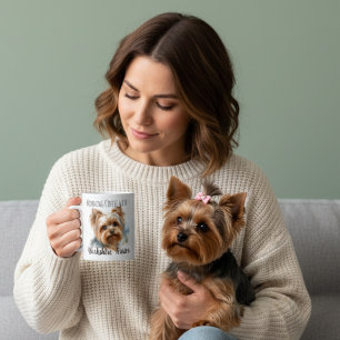 Café Taza personalizada de terrier de Yorkshire marrón