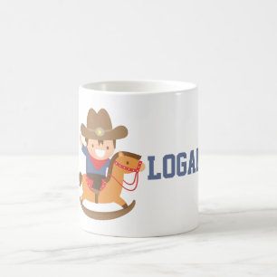 Café Taza personalizada de vaquero lindo en caballo de 