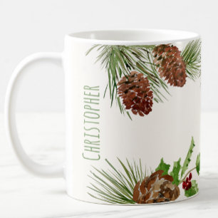 Café Taza personalizada de vegetación de invierno y ace