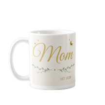 Taza Personalizada del Año de Mamá, Dorado y Verdo