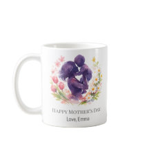 Taza personalizada del Día de la Madre con flores
