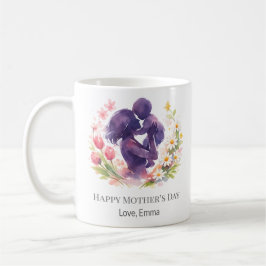Café Taza personalizada del Día de la Madre con flores 