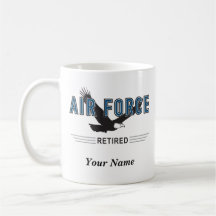 Taza personalizada del jubilado de la fuerza aérea
