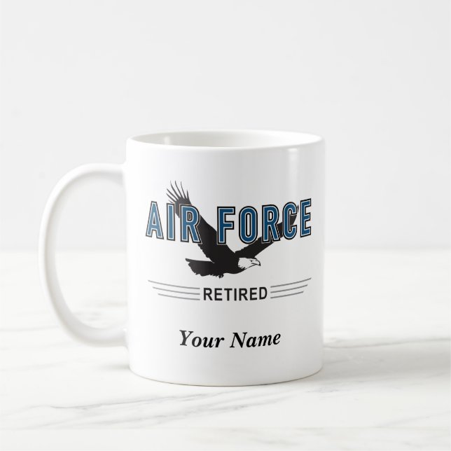 Café Taza personalizada del jubilado de la fuerza aérea (Izquierda)