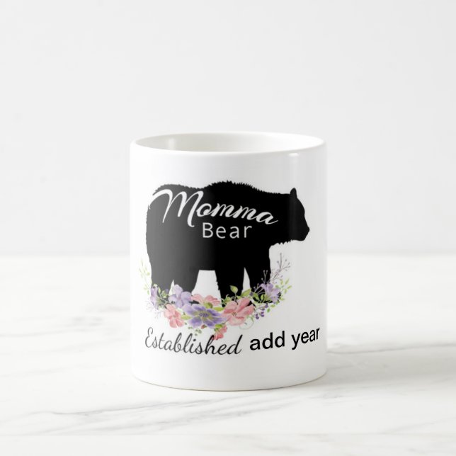 Café Taza personalizada del oso de Momma (Centro)