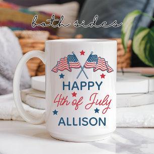 Café Taza Personalizada Feliz 4 de Julio para Compañero