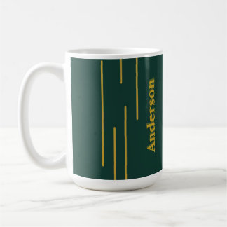 Café Taza personalizada geométrica de oro verde esmeral