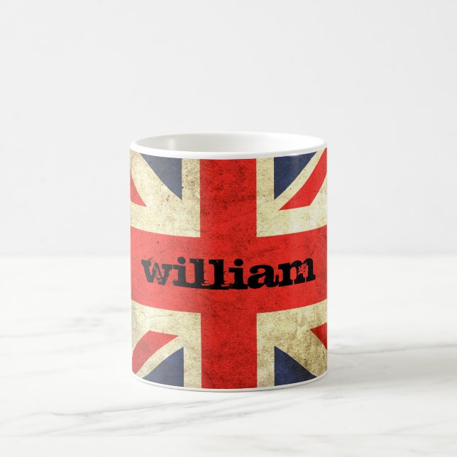 Café Taza personalizada Grunge de Union Jack (Centro)