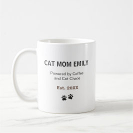 Café Taza Personalizada Mamá de Gato Divertida Nombre P