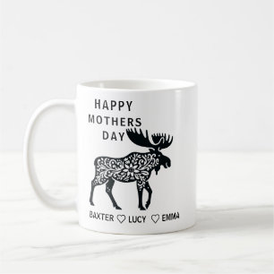 Café Taza Personalizada Mama Moose   Día de la Madre