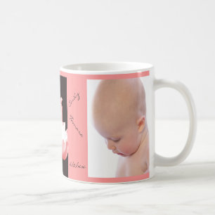 Café Taza personalizada NIÑA rosada de la foto de los